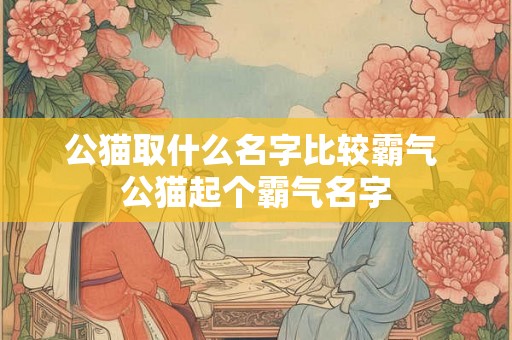 公猫取什么名字比较霸气 公猫起个霸气名字 公猫取什么名字比较霸气 公猫起个霸气名字