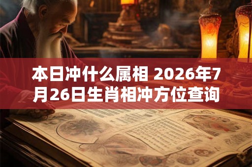 本日冲什么属相 2026年7月26日生肖相冲方位查询