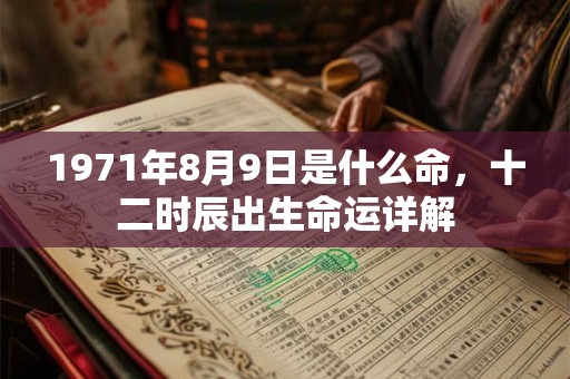 1971年8月9日是什么命,十二时辰出生命运详解 1971年8月9日是什么命,十二时辰出生命运详解