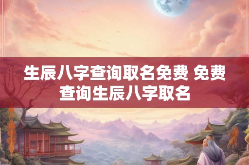 生辰八字查询取名免费 免费查询生辰八字取名