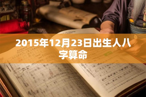 2015年12月23日出生人八字算命