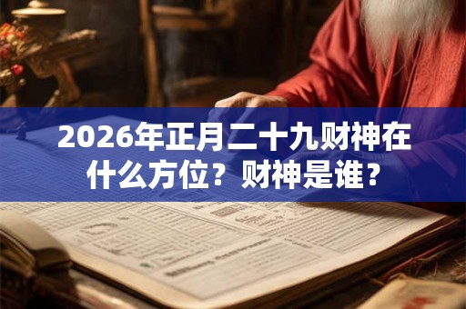 2026年正月二十九财神在什么方位？财神是谁？