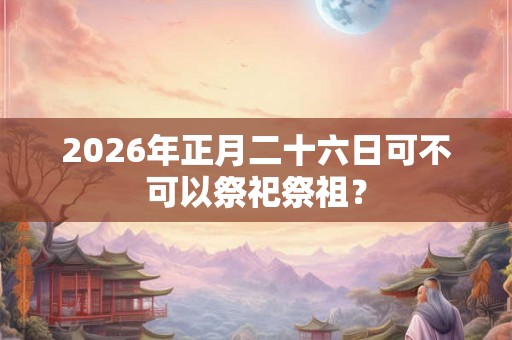 2026年正月二十六日可不可以祭祀祭祖? 2026年正月二十六日可不可以祭祀祭祖?