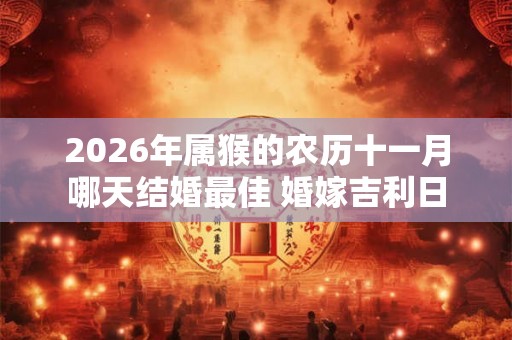 2026年属猴的农历十一月哪天结婚最佳 婚嫁吉利日