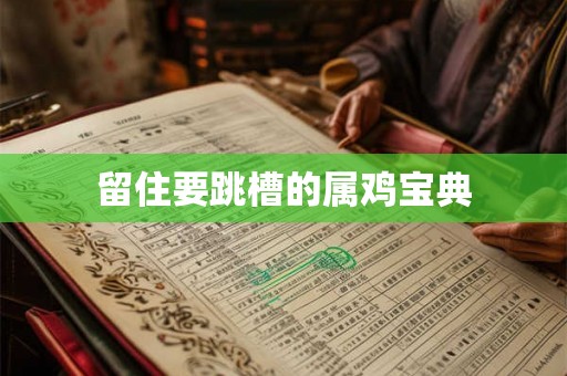 留住要跳槽的属鸡宝典