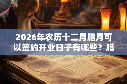 2026年农历十二月腊月可以签约开业日子有哪些？腊月签合同的吉日汇总