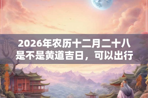 2026年农历十二月二十八是不是黄道吉日，可以出行吗？