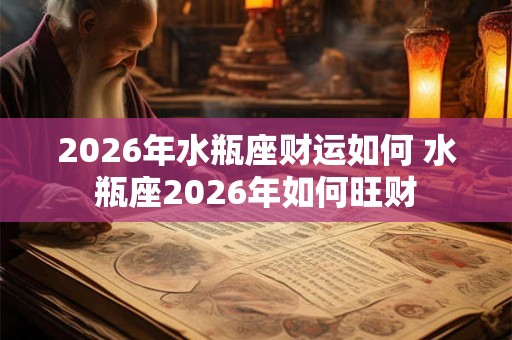 2026年水瓶座财运如何 水瓶座2026年如何旺财
