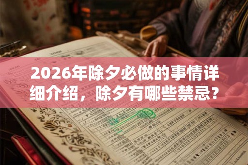 2026年除夕必做的事情详细介绍，除夕有哪些禁忌？