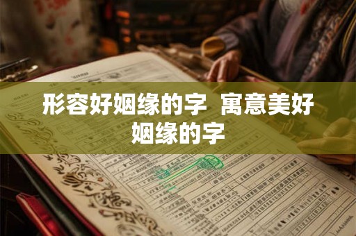 形容好姻缘的字  寓意美好姻缘的字