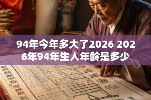 94年今年多大了2026 2026年94年生人年龄是多少