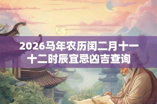 2026马年农历闰二月十一十二时辰宜忌凶吉查询