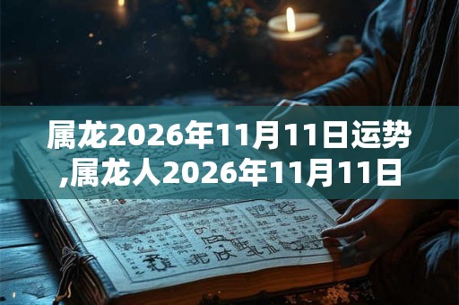 属龙2026年11月11日运势,属龙人2026年11月11日财运,生肖龙2026年11月11日运势