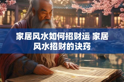 家居风水如何招财运 家居风水招财的诀窍