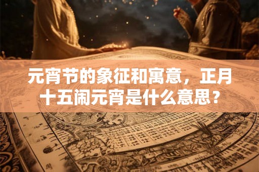 元宵节的象征和寓意,正月十五闹元宵是什么意思? 元宵节的象征和寓意,正月十五闹元宵是什么意思?