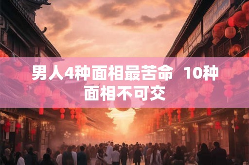 男人4种面相最苦命  10种面相不可交