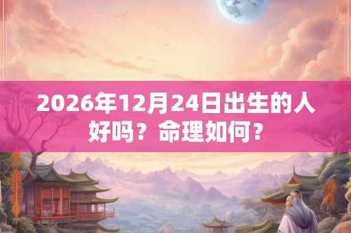 2026年12月24日出生的人好吗？命理如何？