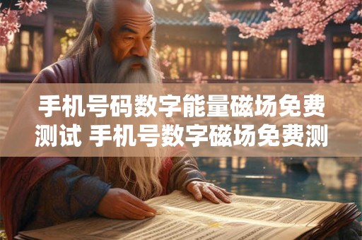 手机号码数字能量磁场免费测试 手机号数字磁场免费测试