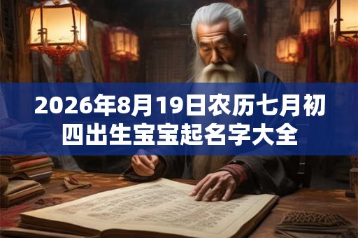 2026年8月19日农历七月初四出生宝宝起名字大全
