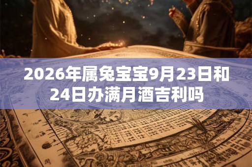2026年属兔宝宝9月23日和24日办满月酒吉利吗