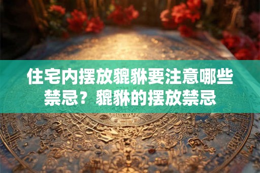 住宅内摆放貔貅要注意哪些禁忌？貔貅的摆放禁忌
