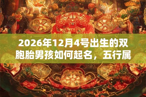 2026年12月4号出生的双胞胎男孩如何起名，五行属什么
