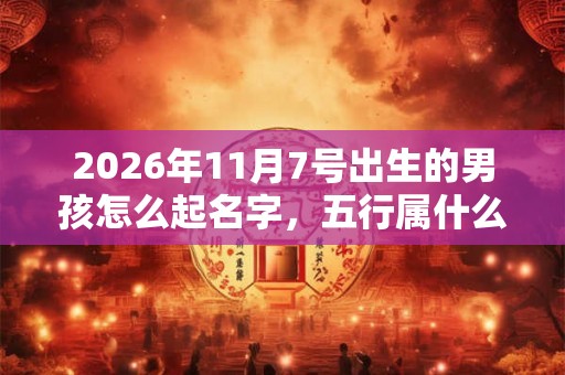 2026年11月7号出生的男孩怎么起名字，五行属什么