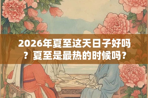 2026年夏至这天日子好吗？夏至是最热的时候吗？