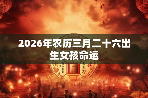 2026年农历三月二十六出生女孩命运
