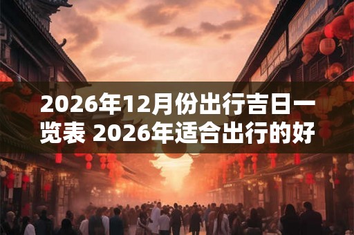 2026年12月份出行吉日一览表 2026年适合出行的好日子
