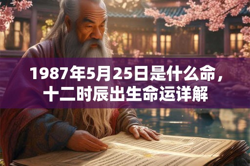 1987年5月25日是什么命，十二时辰出生命运详解