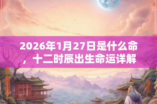 2026年1月27日是什么命，十二时辰出生命运详解