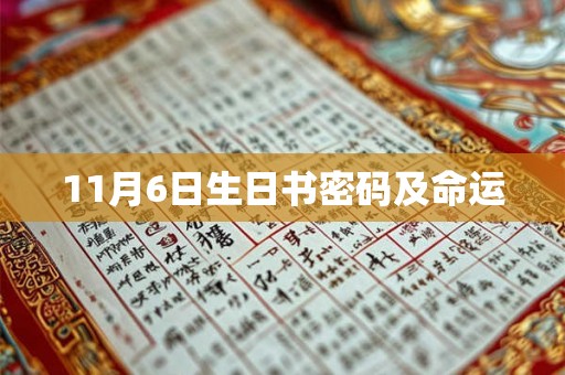 11月6日生日书密码及命运