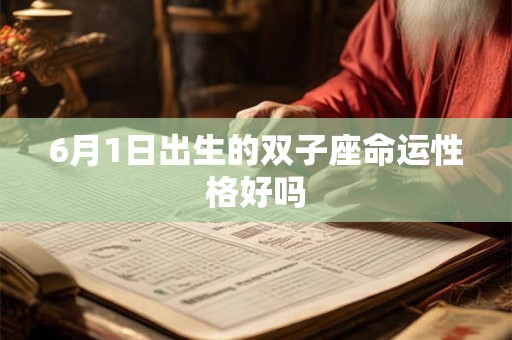 6月1日出生的双子座命运性格好吗