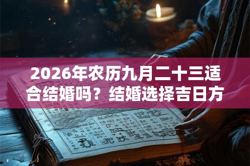 2026年农历九月二十三适合结婚吗？结婚选择吉日方法？