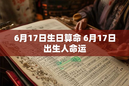 6月17日生日算命 6月17日出生人命运