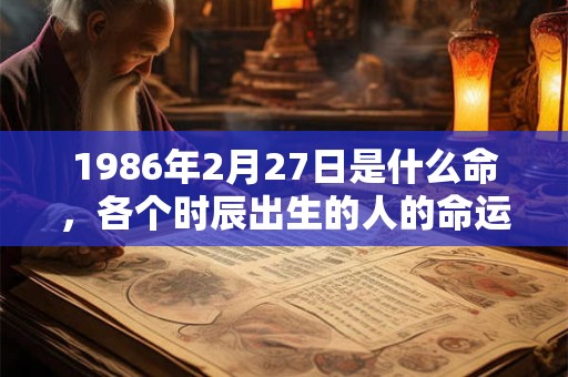 1986年2月27日是什么命，各个时辰出生的人的命运