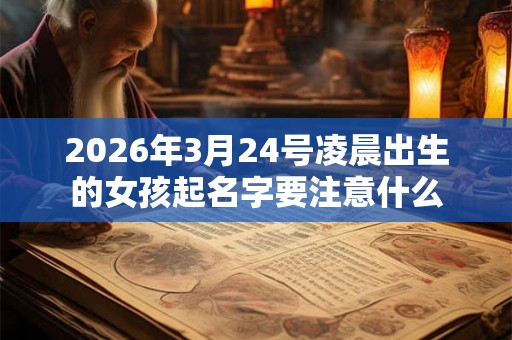 2026年3月24号凌晨出生的女孩起名字要注意什么