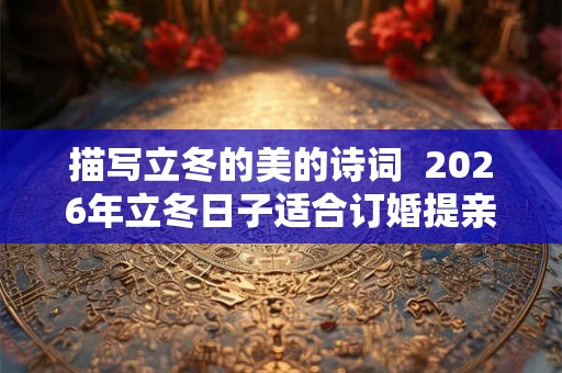 描写立冬的美的诗词  2026年立冬日子适合订婚提亲吗