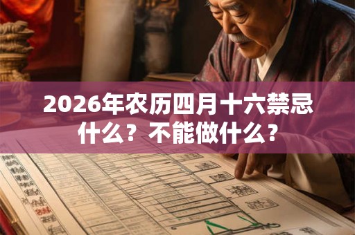 2026年农历四月十六禁忌什么？不能做什么？