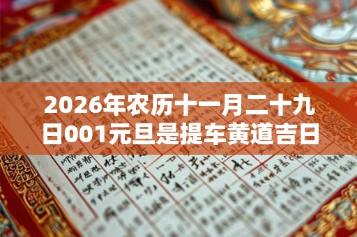 2026年农历十一月二十九日001元旦是提车黄道吉日？
