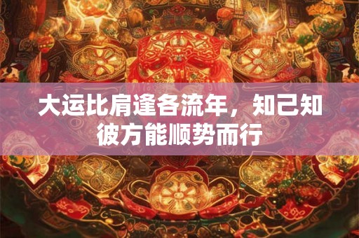 大运比肩逢各流年，知己知彼方能顺势而行