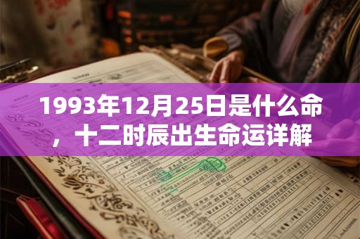 1993年12月25日是什么命,十二时辰出生命运详解 1993年12月25日是什么命,十二时辰出生命运详解