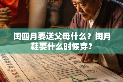 闰四月要送父母什么？闰月鞋要什么时候穿？