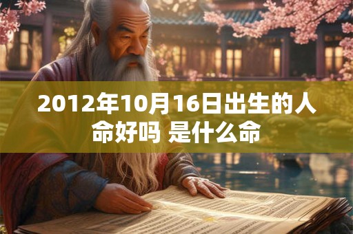 2012年10月16日出生的人命好吗 是什么命