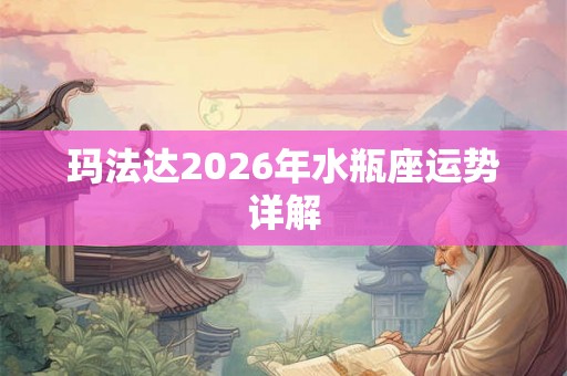 玛法达2026年水瓶座运势详解