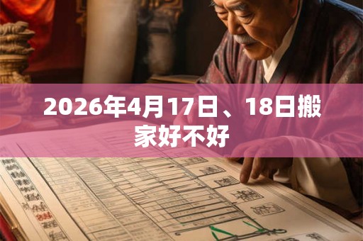 2026年4月17日、18日搬家好不好