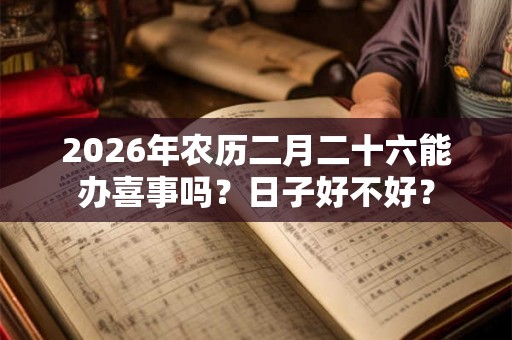 2026年农历二月二十六能办喜事吗？日子好不好？