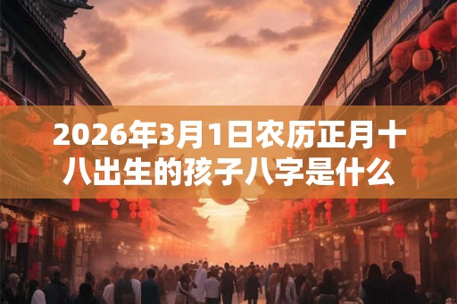 2026年3月1日农历正月十八出生的孩子八字是什么 2026年3月1日农历正月十八出生的孩子八字是什么