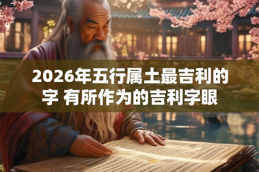 2026年五行属土最吉利的字 有所作为的吉利字眼